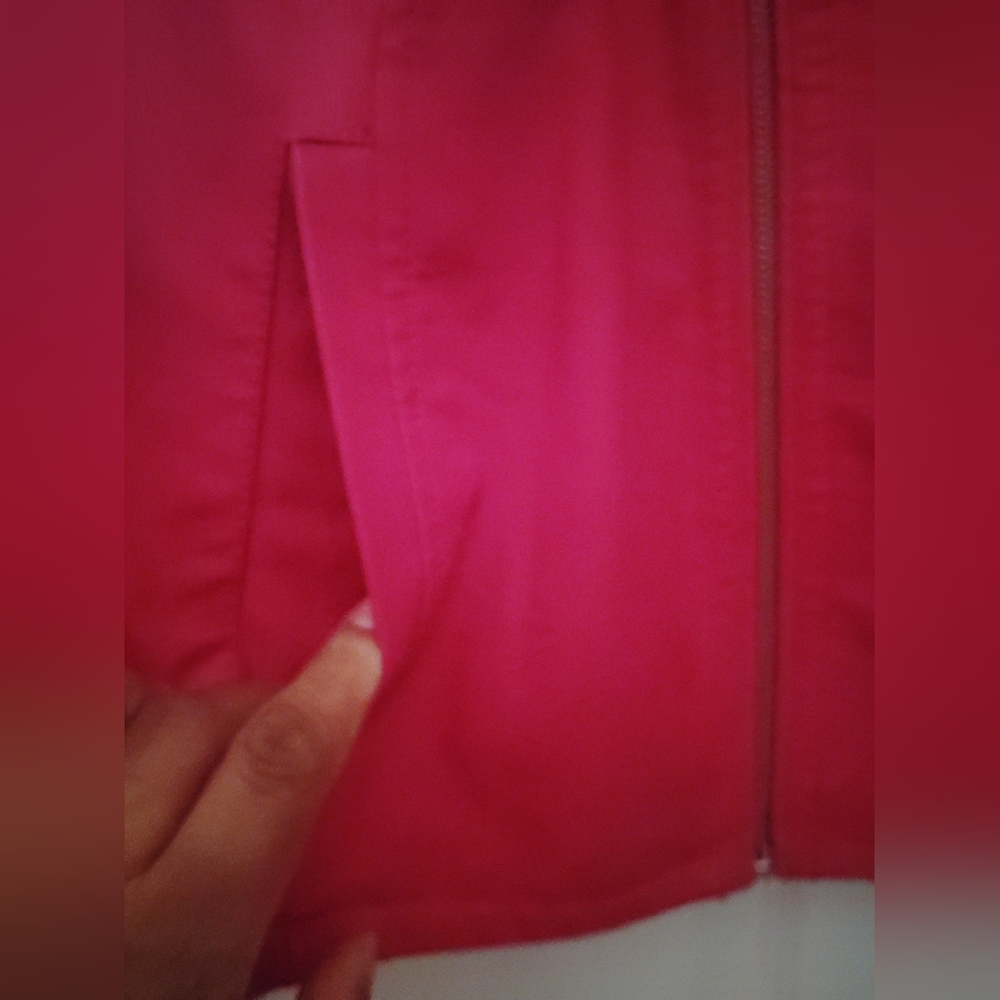 Women's Baccini Zip-Front Biker Style Faux Leather Jacket 1X Dark pink 🩷 - Picture 4 of 6
